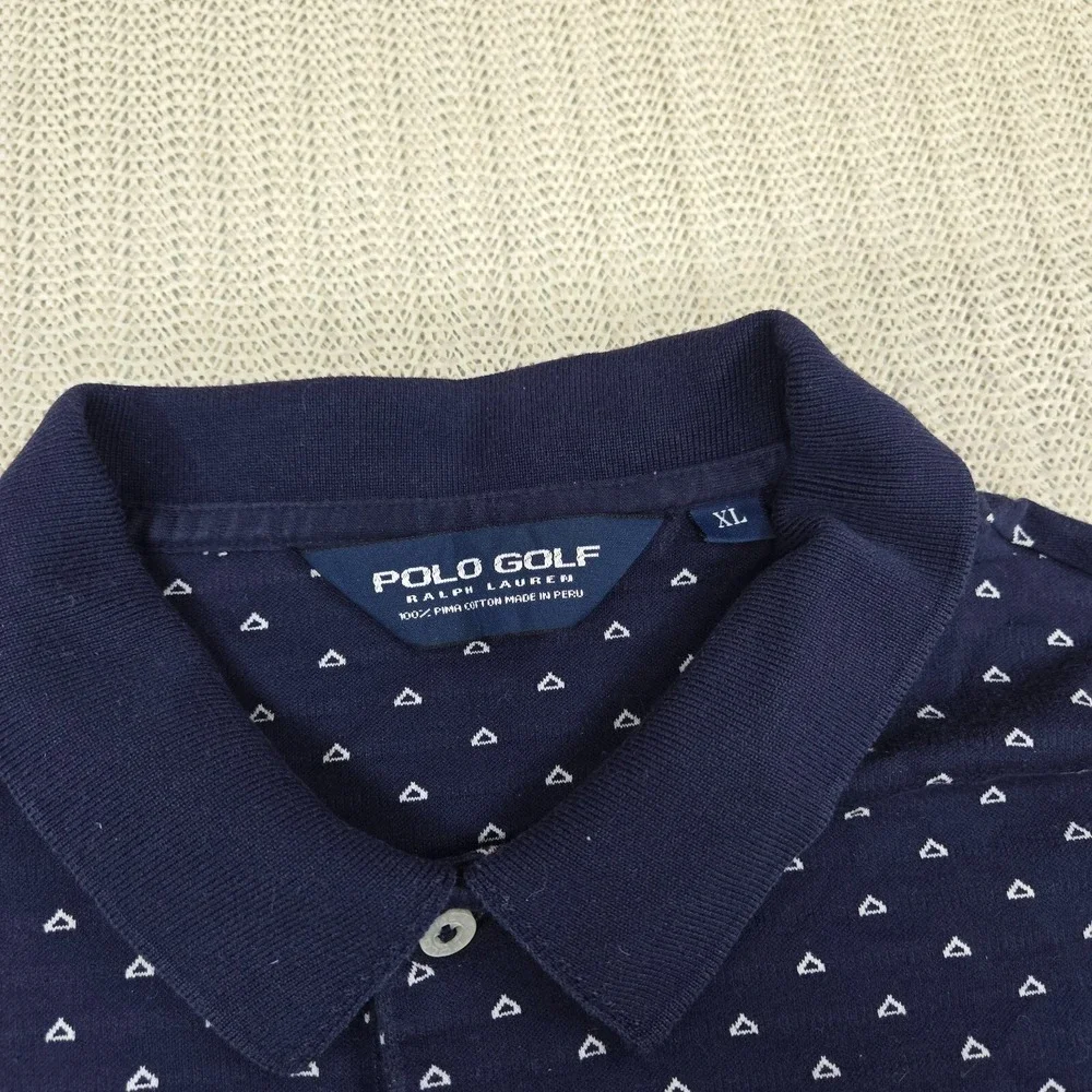 Polo Ralph Lauren Golf Shirt Mens Extra Large Blue White‎ Short Sleeve Pony Logo